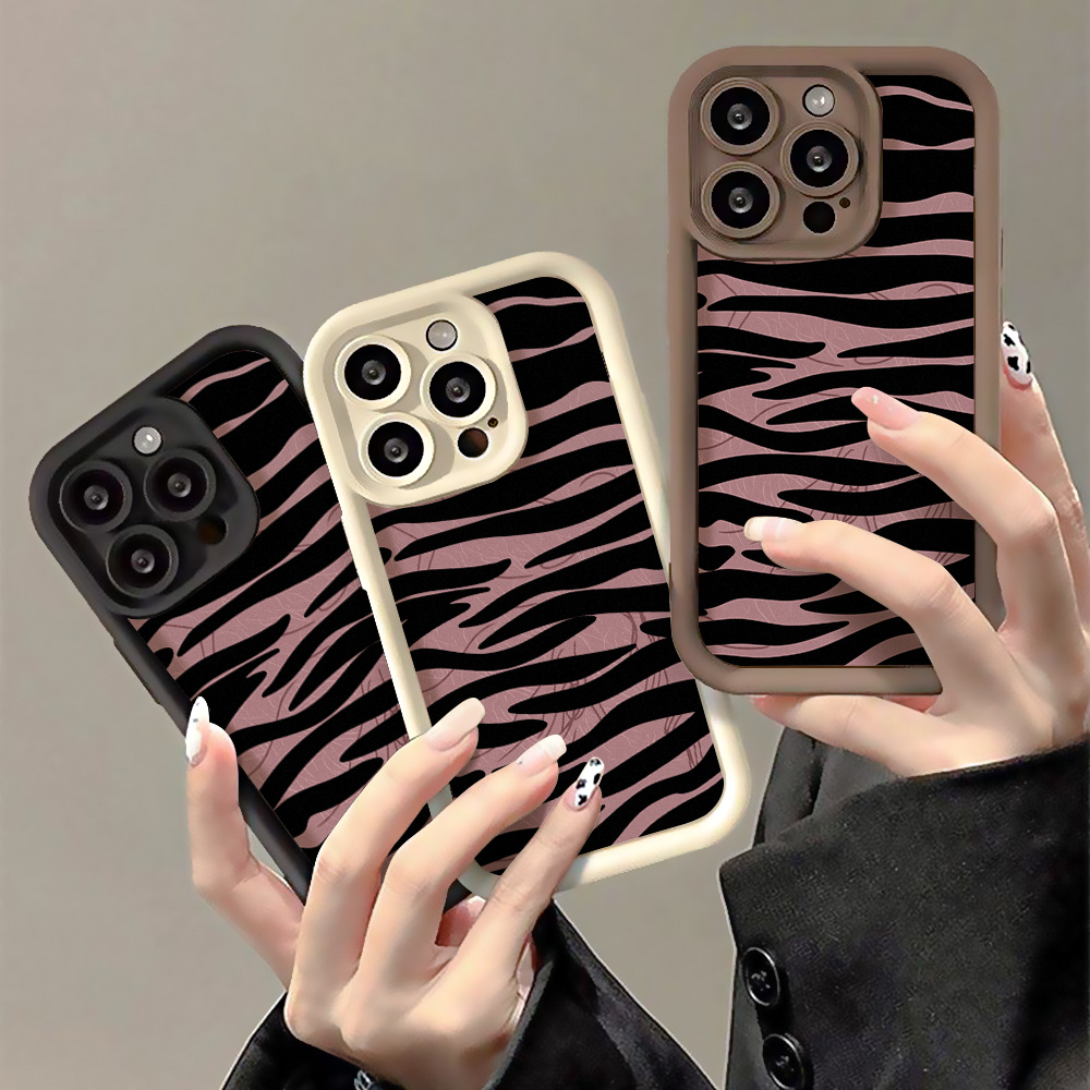 Shelly - Casing Telepon Motif Zebra Y2K untuk