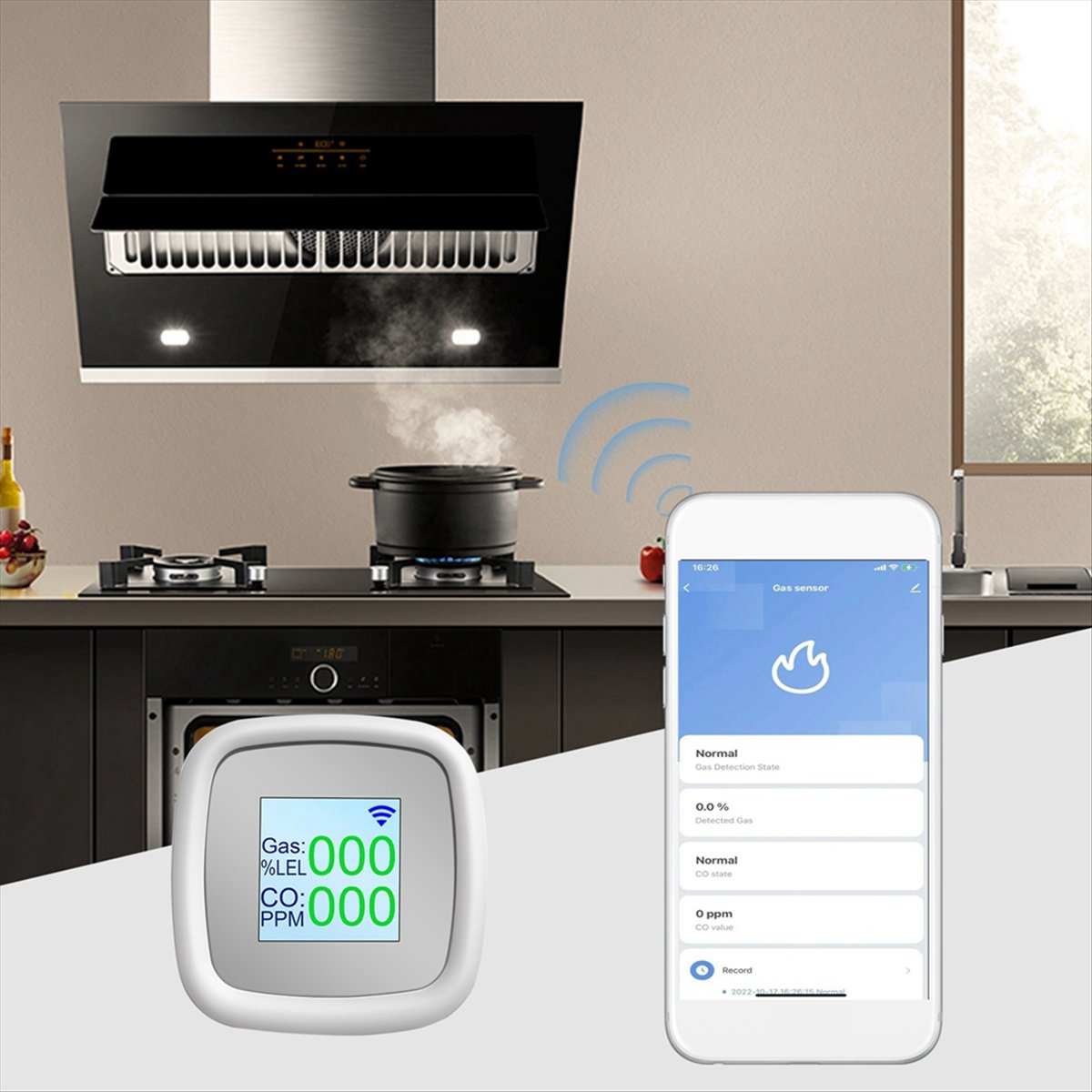 Tuya Smart - [Y39A]Tuya WIFI Detektor Gas Mudah Terbakar