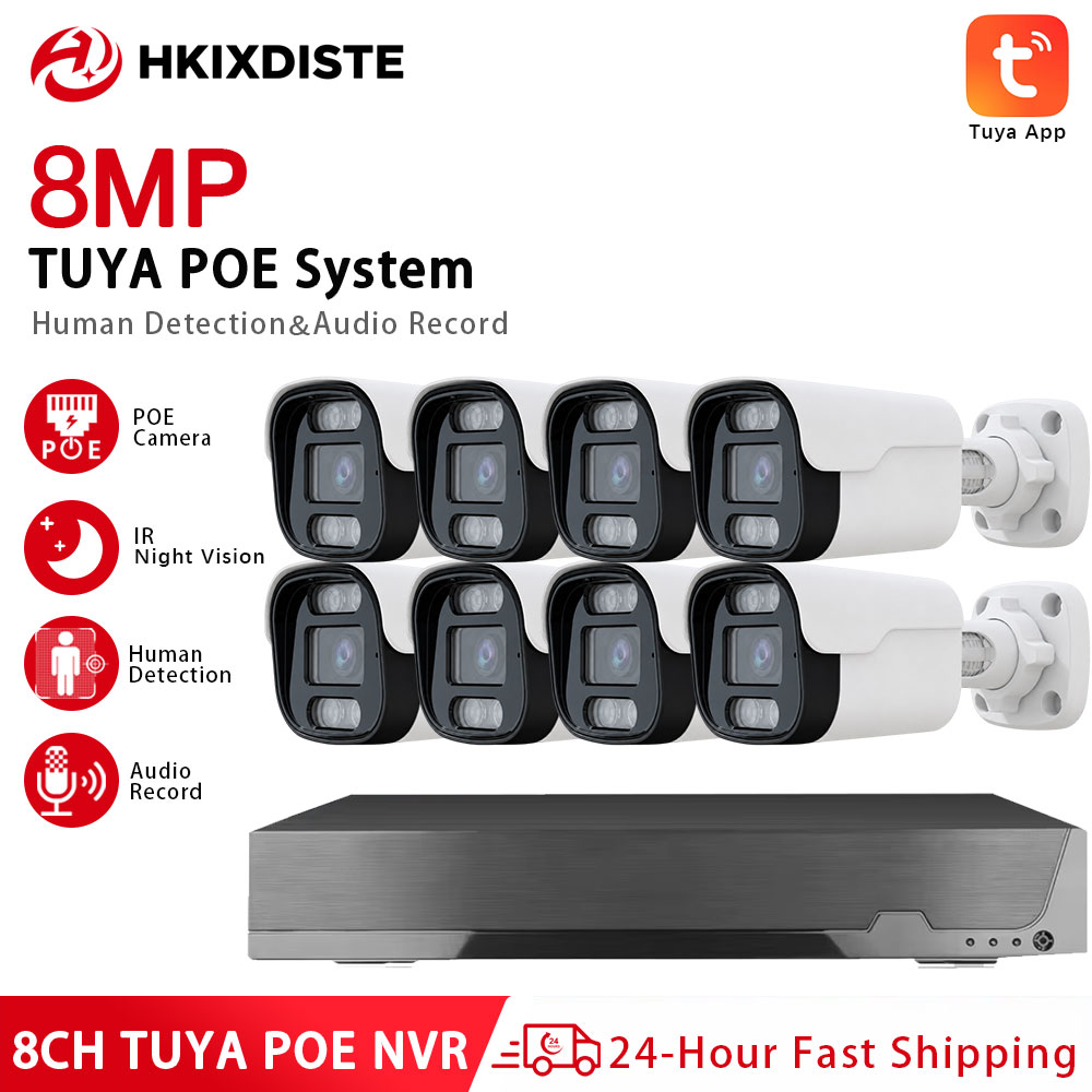 Tuya 4 Channel - Sistem Kamera Keamanan Tuya PoE 8MP