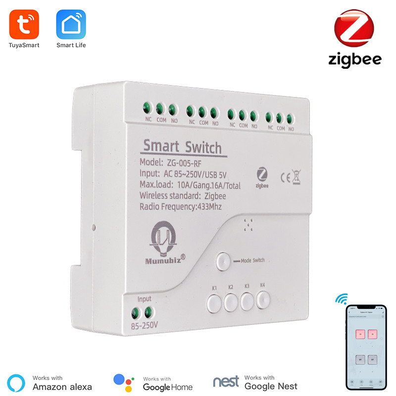 Zigbee Tuya sakelar 220V cerda - Tuya 4 Channel ulasan dan harga
