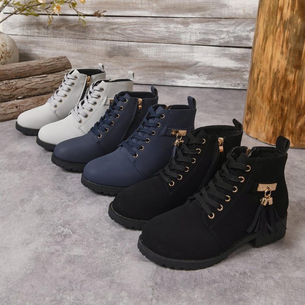 Sepatu Bot Wanita Model Tali d - Tasmota ulasan dan harga